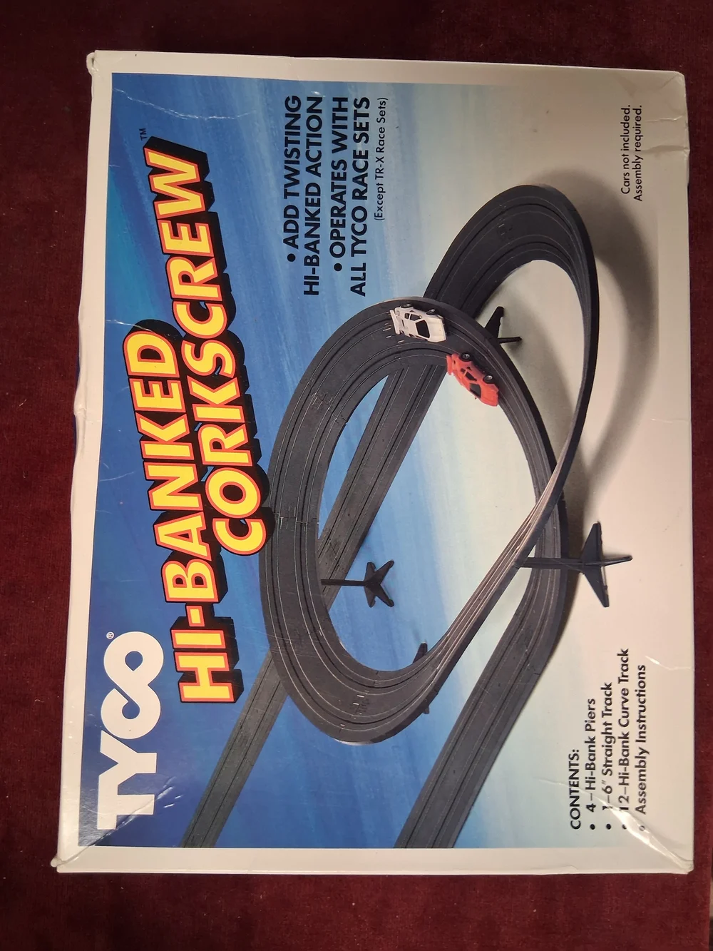 Hi-Banked Corkscrew Race Track Set - Black